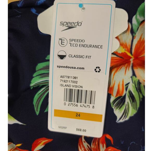 NWT Speedo Printed Tie Back One Piece swimsuit - 24 - island vision floral - 24 - Picture 3 of 4